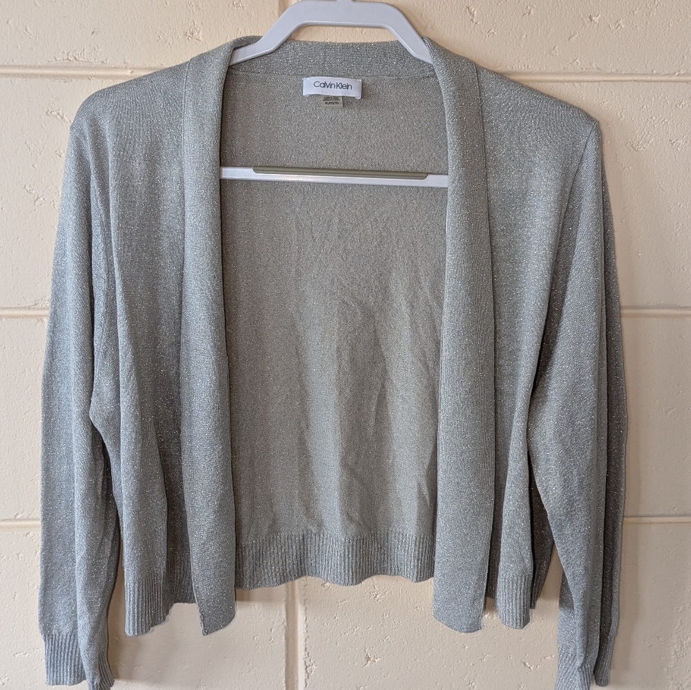 New Calvin Klein Silver Cardigan